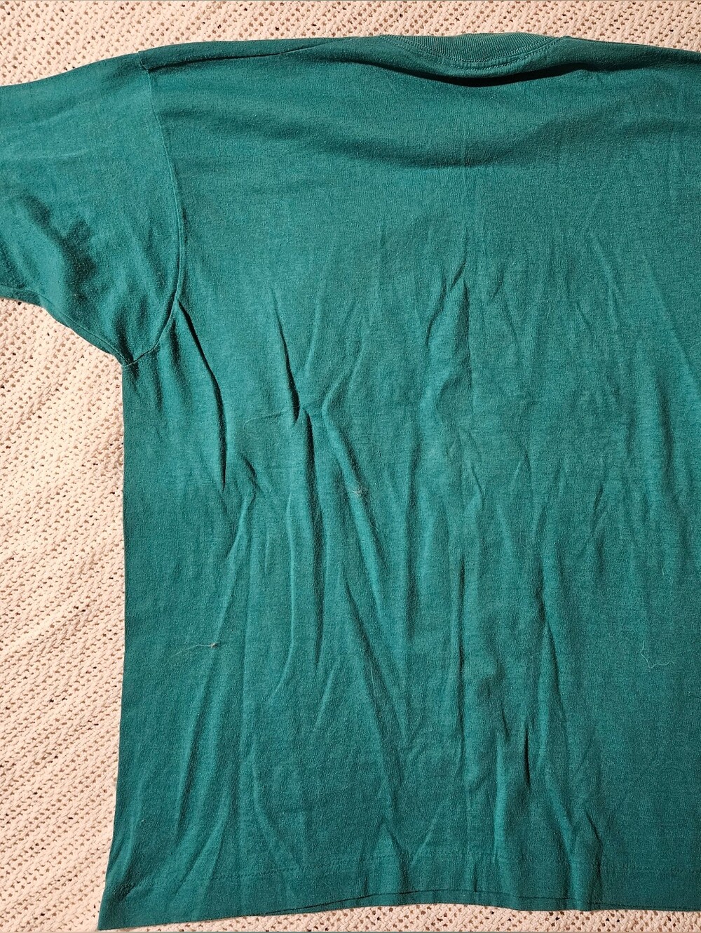 Vintage Screen Stars Teal Short Sleeve Tee with Pink Graphic - Picture 4 of 6